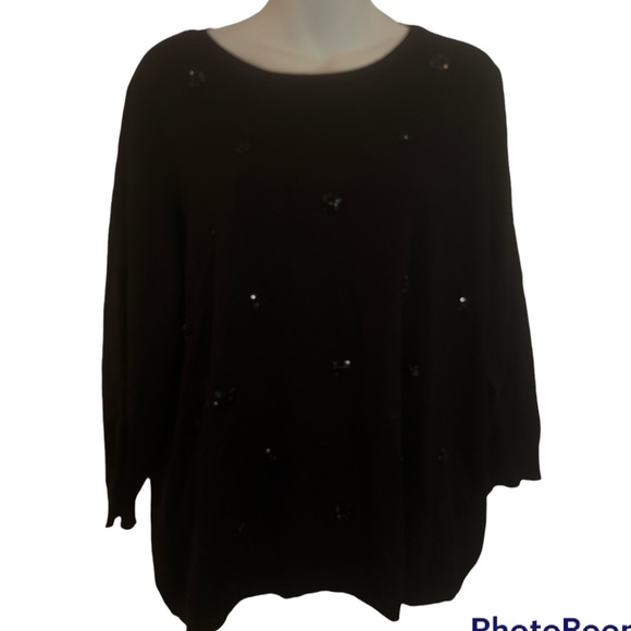 Ruby Rd. sweater Black with embellishments. Size 1X - Picture 3 of 15
